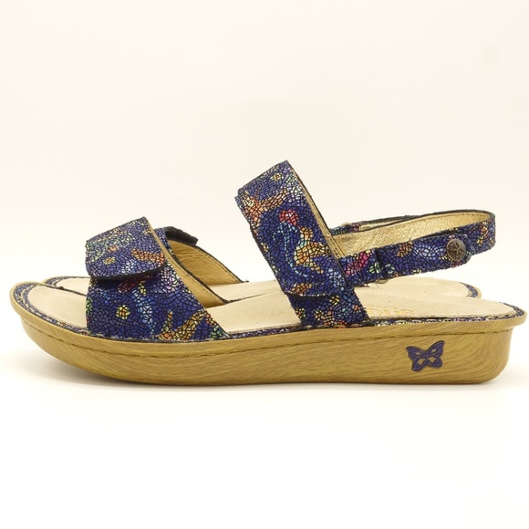 NWT ALEGRIA Verona Birdland Blue Leather Comfort Sandals Women's Sz 38 (8/8.5) - Picture 5 of 8